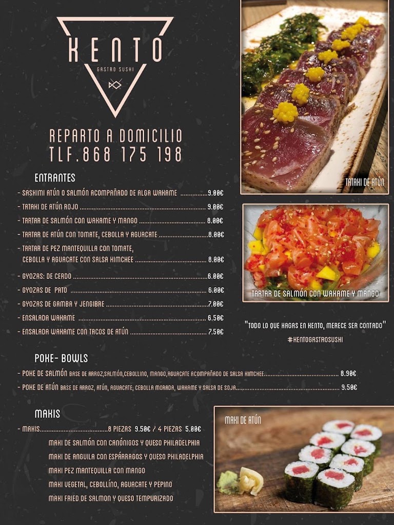 Kento Gastro Sushi — Carta