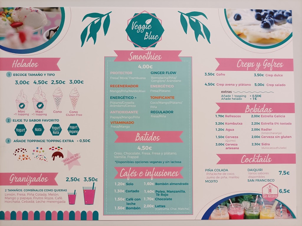 Heladeria Veggie Blue — Carta
