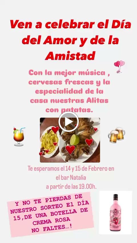 Bar Natalia — Carta