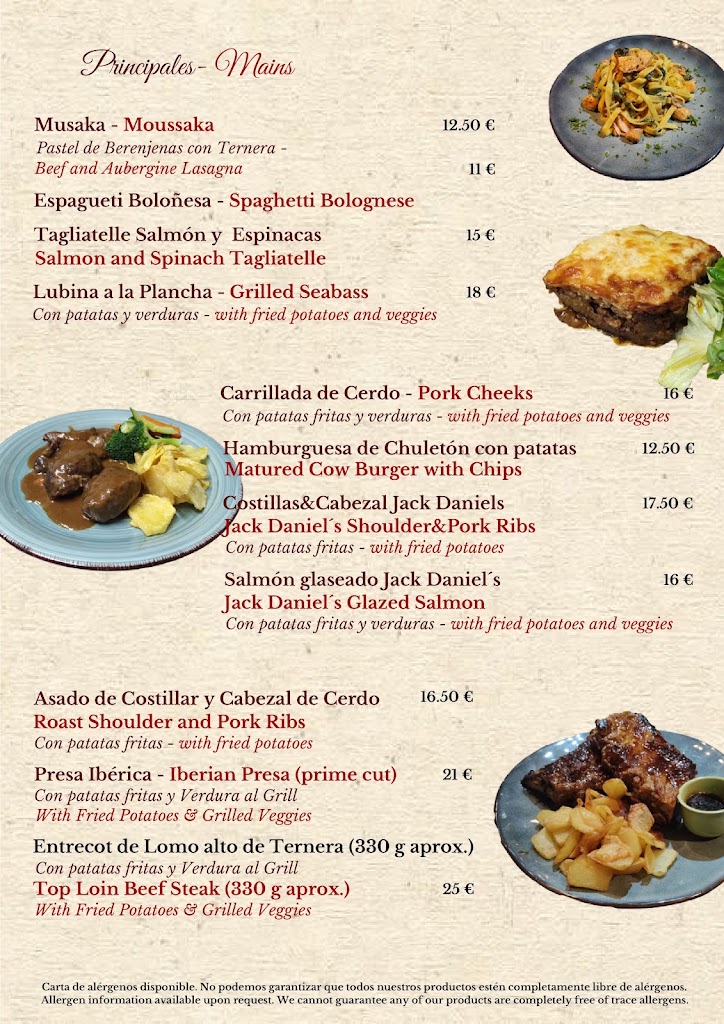 Restobar Modupue — Carta