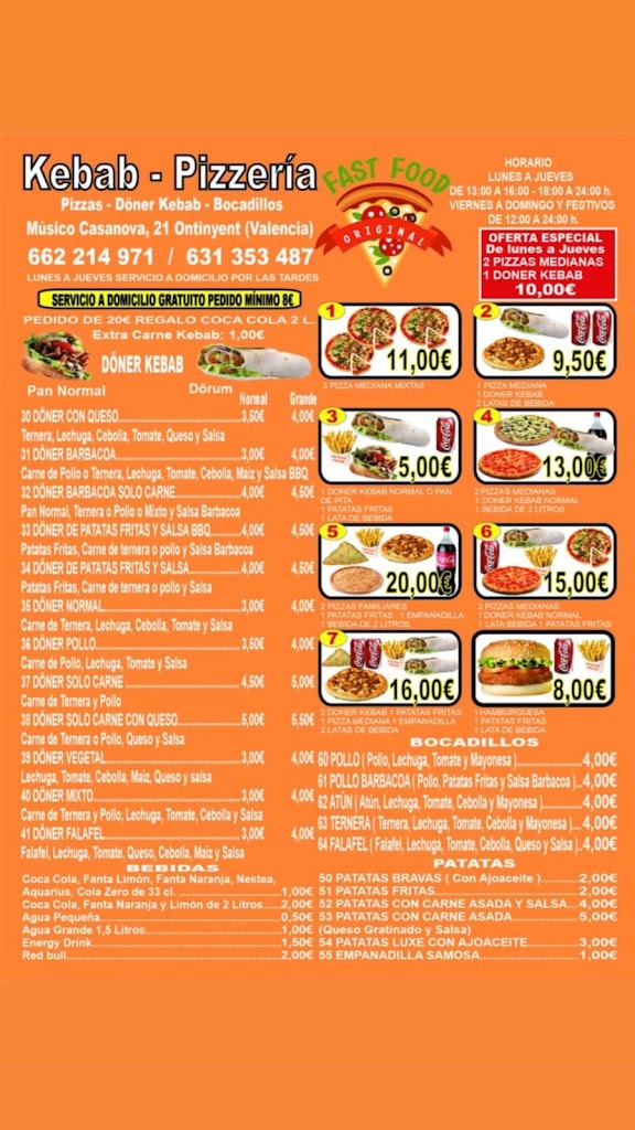 DONER KEBAB PIZZERIA - FAST FOOD — Carta