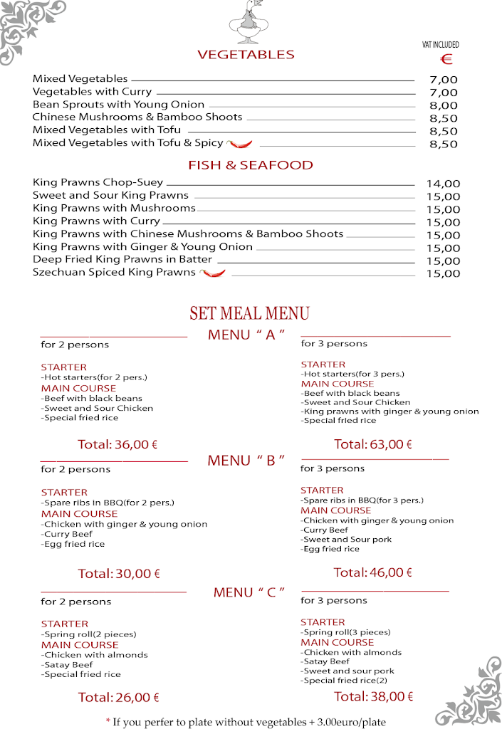 Bar Restaurante Cantonese Mishan — Carta