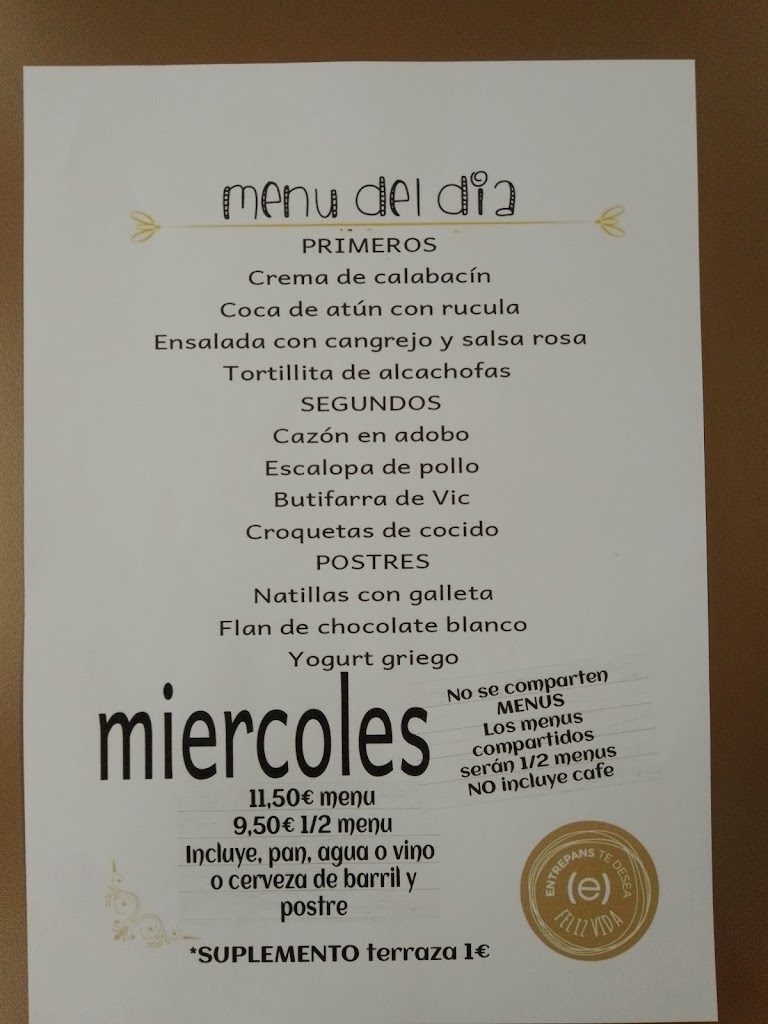 Entrepans D'en Miguel — Carta