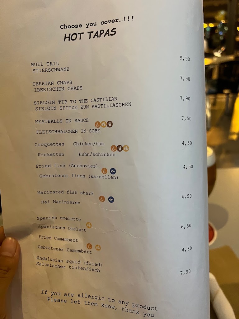 Oh Mallork Bar De Tapas — Carta
