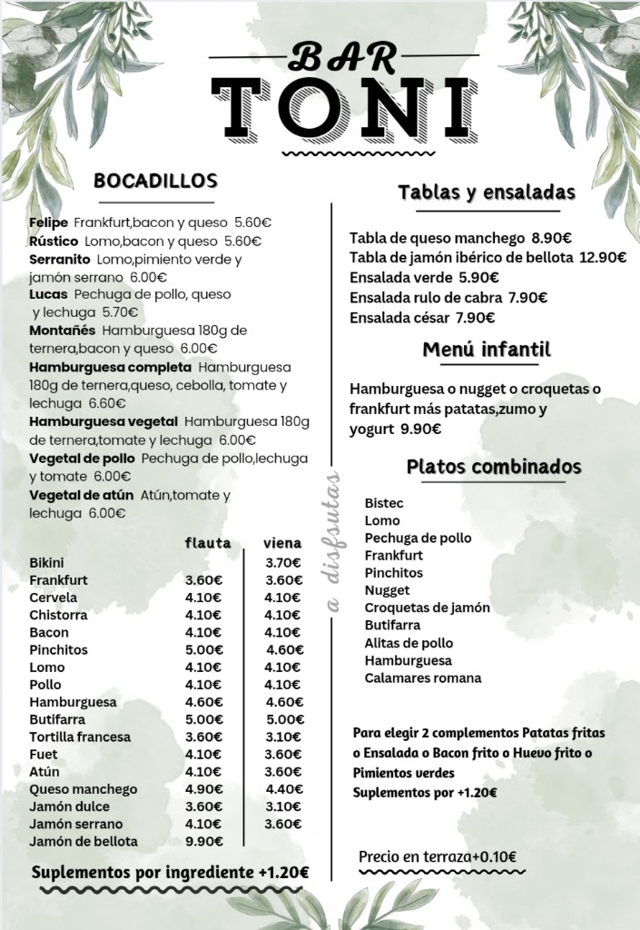 BAR TONI — Mas recientes