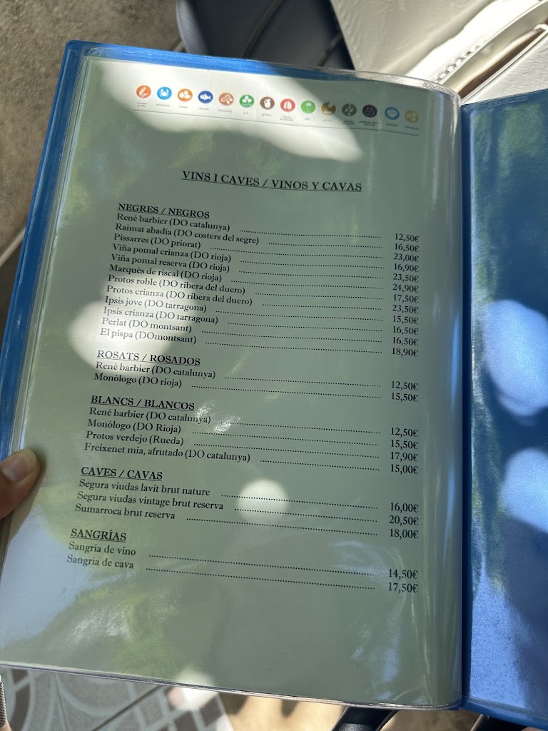 Restaurant El Cirerer — Carta
