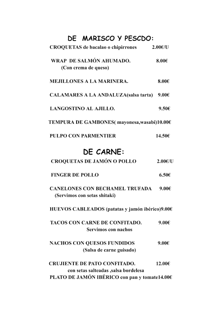Le Divan — Carta