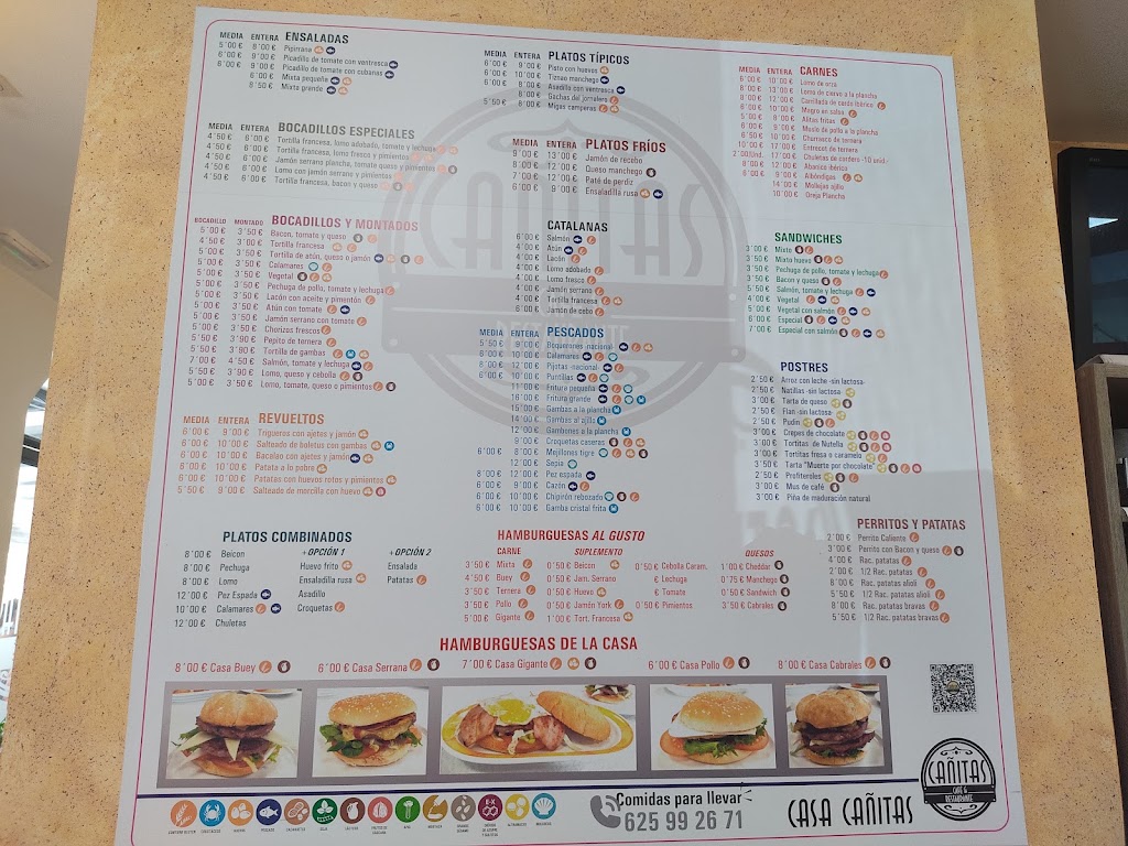 Restaurante Casa Canitas — Carta
