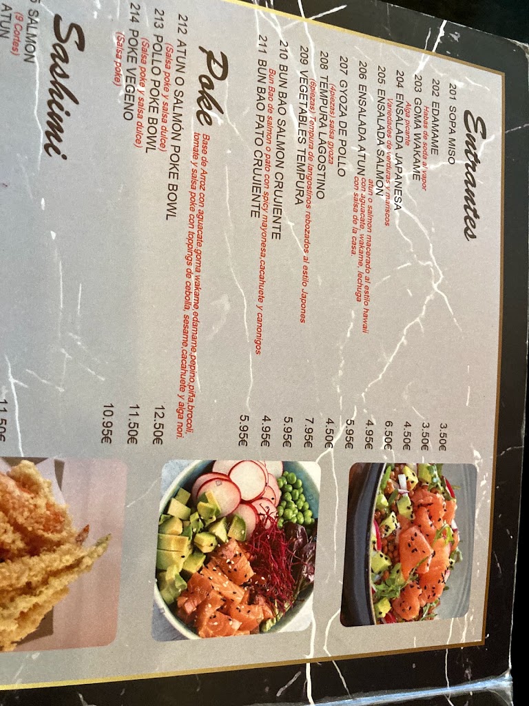 Oishii Restaurante Fusion — Carta