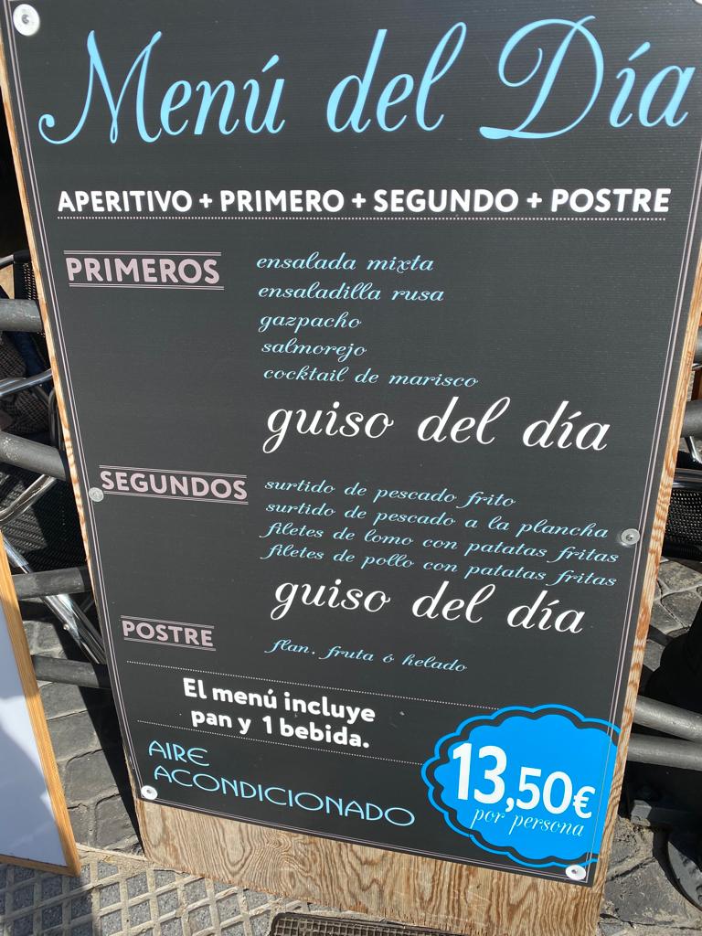 Bar Santa Maria — Carta