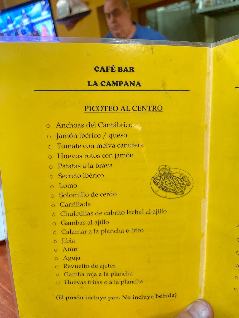 Bar La Campana — Carta