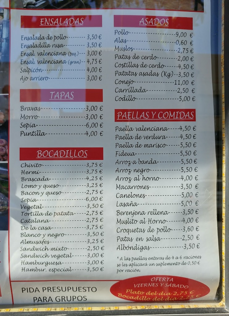 Pollos Asados Hermi — Carta