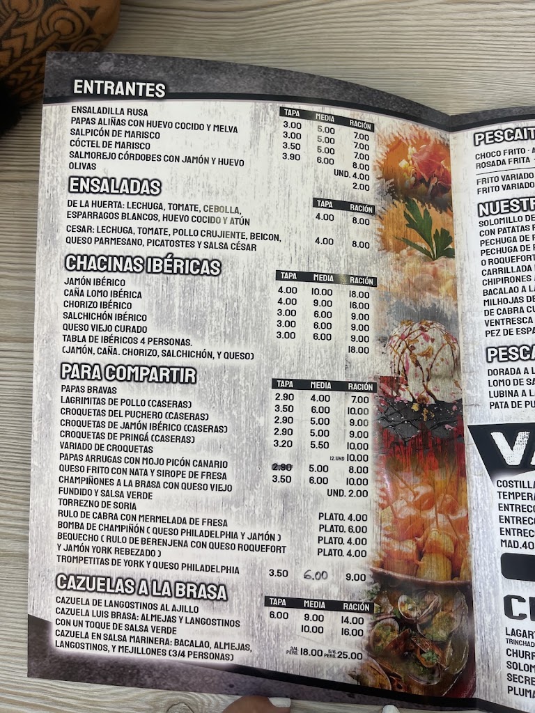 Restaurante Luis Brasa — Carta