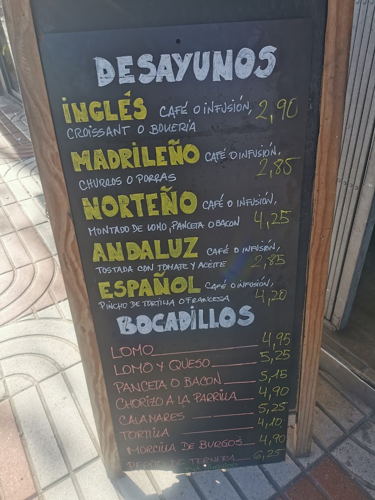 Bar La Ermita — Carta