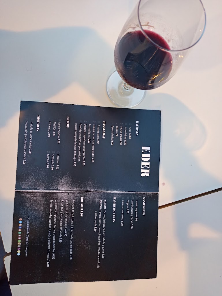 Bar Eder — Carta