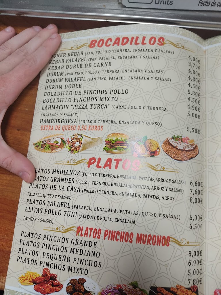 Kebab El Yaaqoubi — Carta