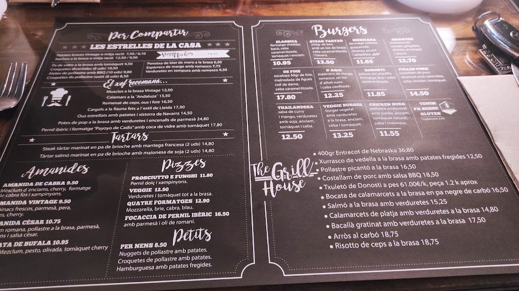 Restaurant Vintage Cafe Arenys — Carta