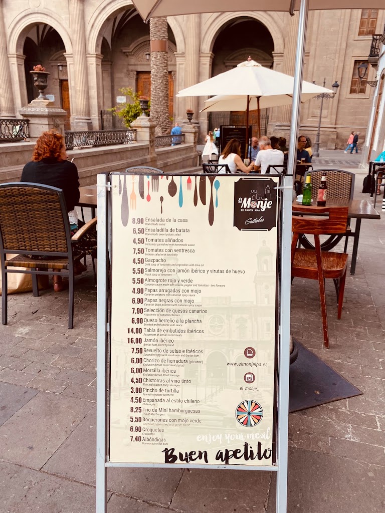 Restaurante El Monje de Santa Ana — Carta