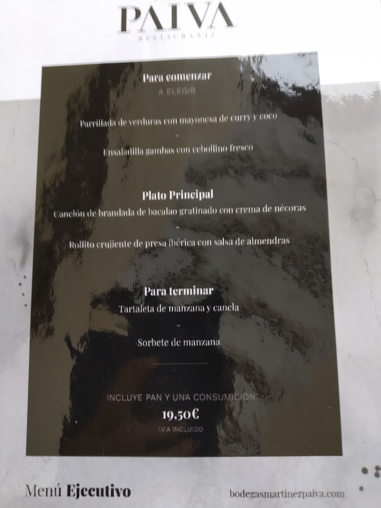 Restaurante Martinez Paiva — Carta