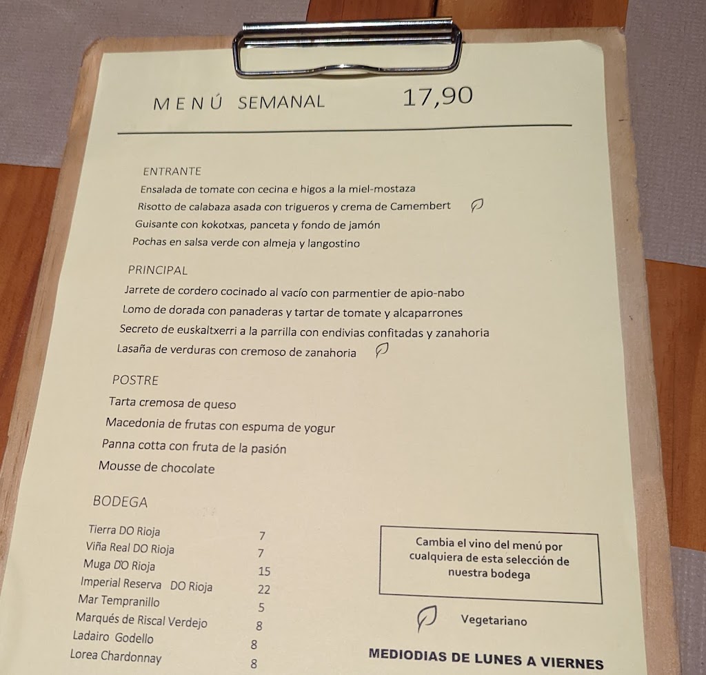 Zaka Restaurante — Carta