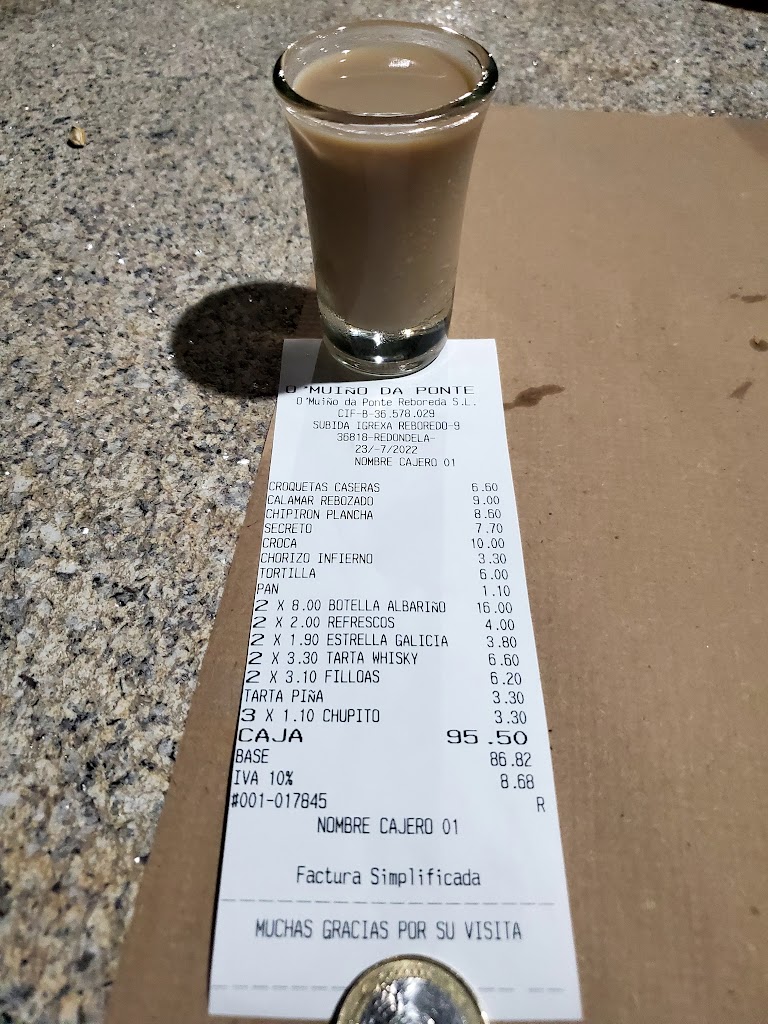 Bar Muino da Ponte Taperia — Carta