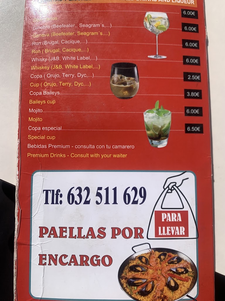Cafeteria Alaska — Carta