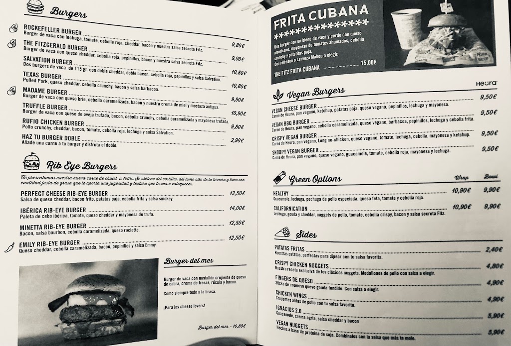 The Fitzgerald Burger Company — Carta