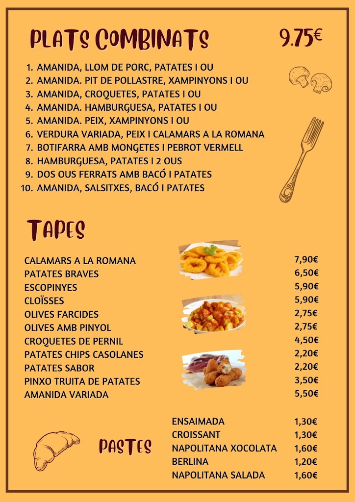 Vsf cafe Estacio Calafell — Carta