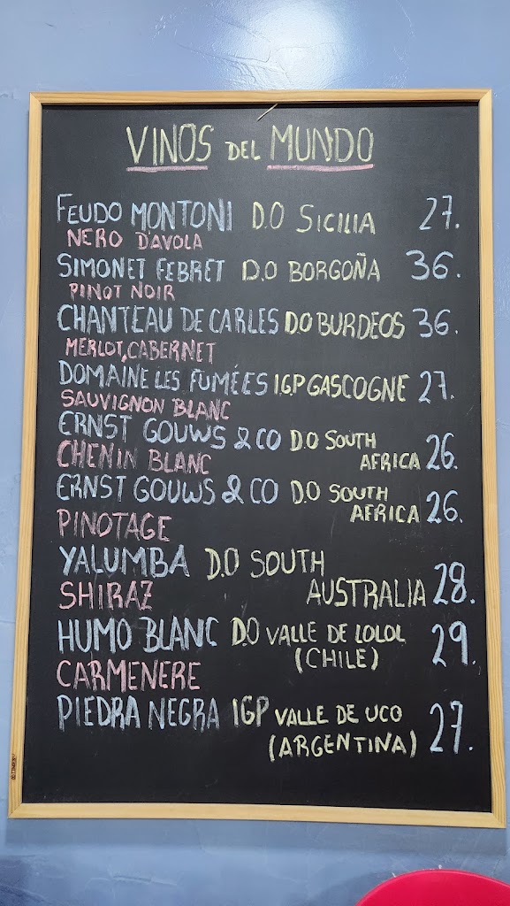 Restaurante M&J Gastrobar Coslada — Carta
