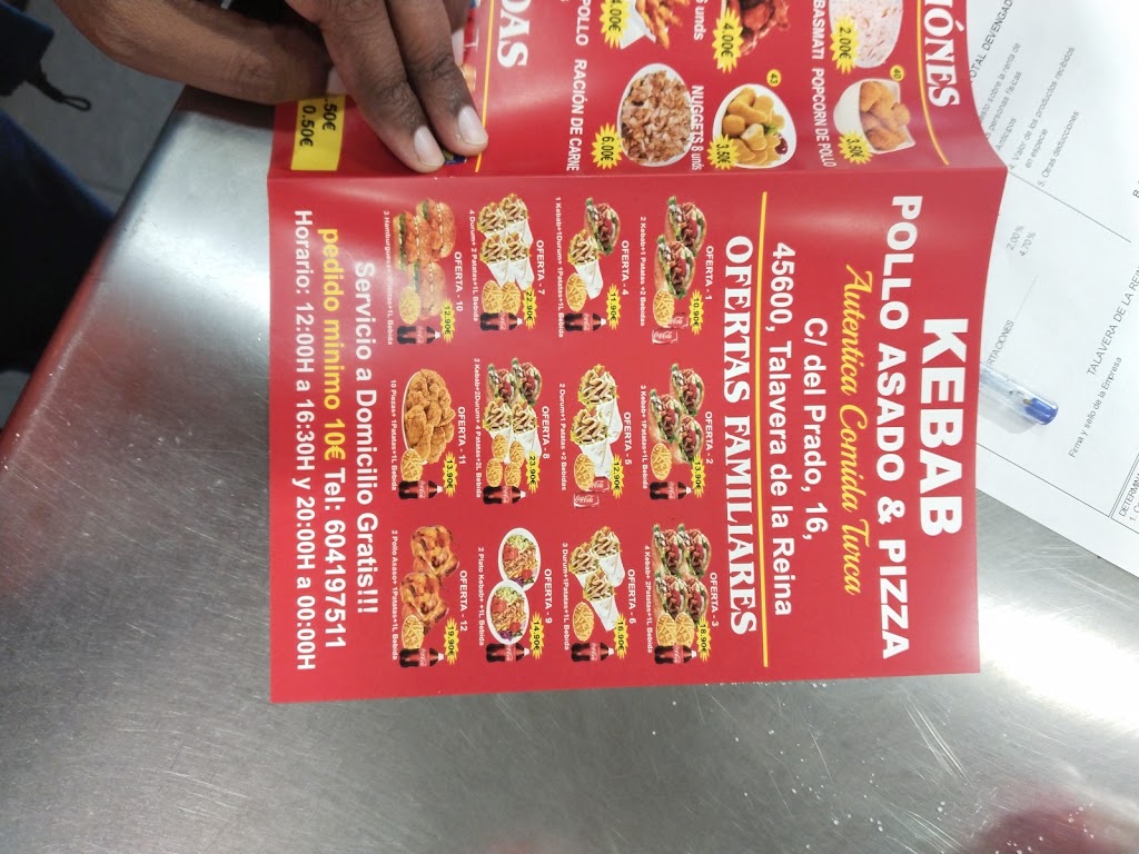 Kebab, Pollo Asado y Pizza Prado 16 — Carta