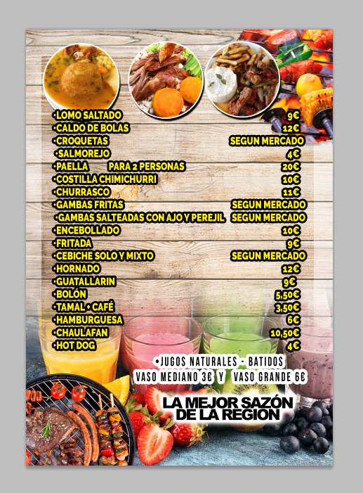 Bar El Poligono — Carta