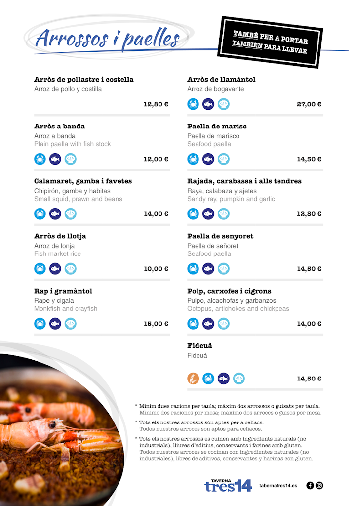 Taberna Tres14 - Per pinet — Carta