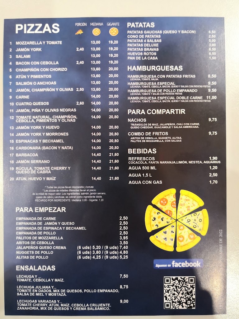Restaurante - Pizza Gigante — Carta