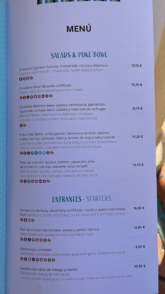 Cafe la Bahia — Carta