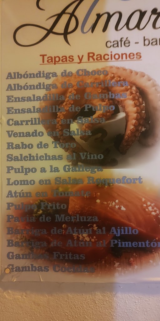 Cafe-Bar Almar — Carta