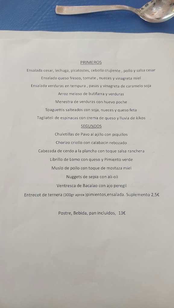 Pagoa neo taberna — Carta