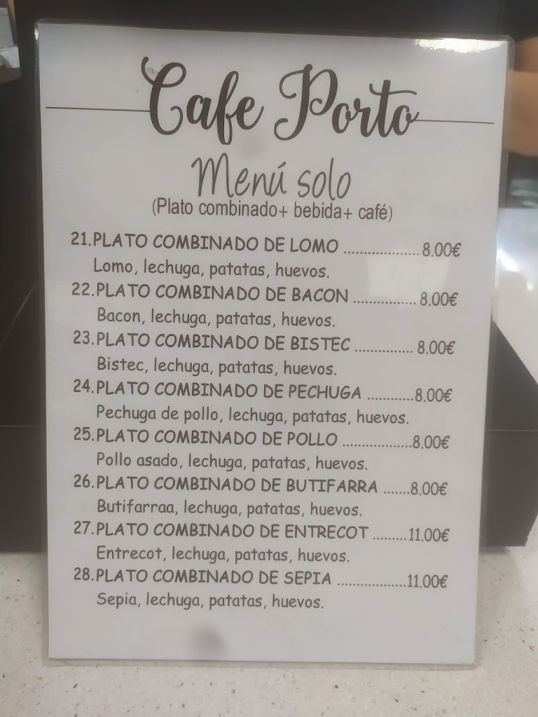 Porto Cafe — Carta