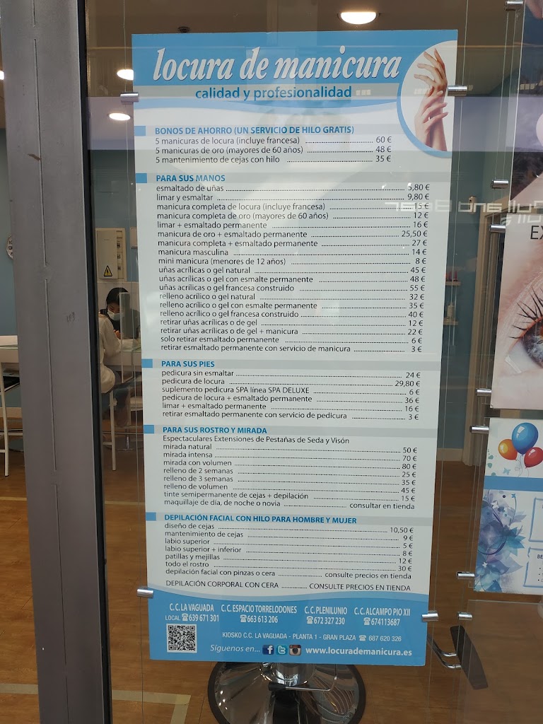Locura de Manicura Torrelodones — Carta