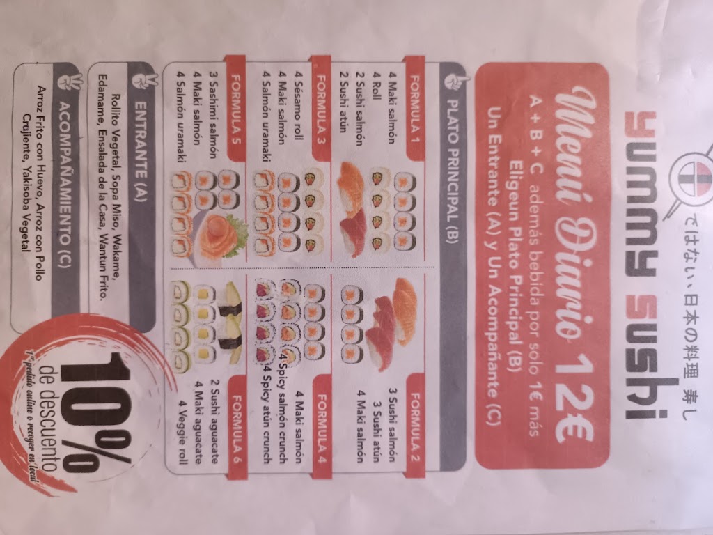 Restaurante Yummy Sushi — Carta