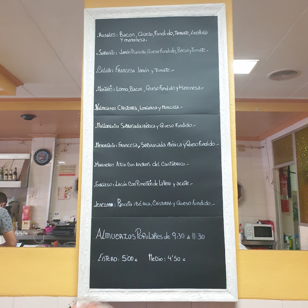 Bar Rosales — Carta