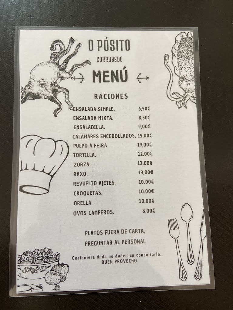 Bar O Posito — Carta