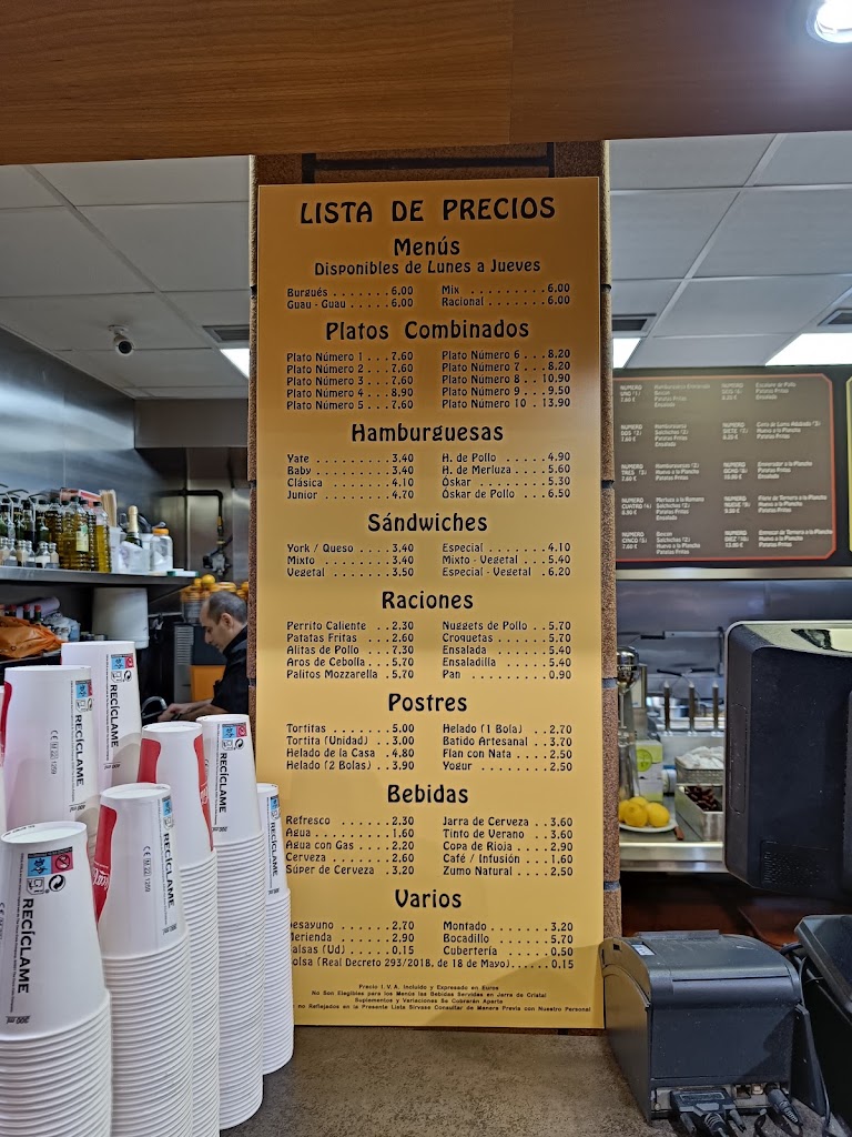 Oskar Burger Getafe — Carta