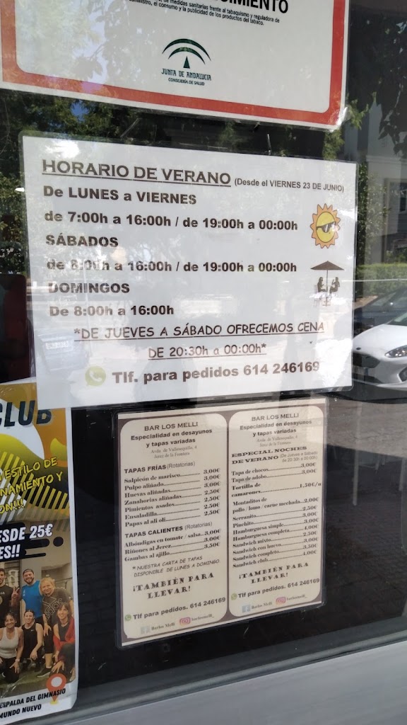 Bar Los Melli — Carta