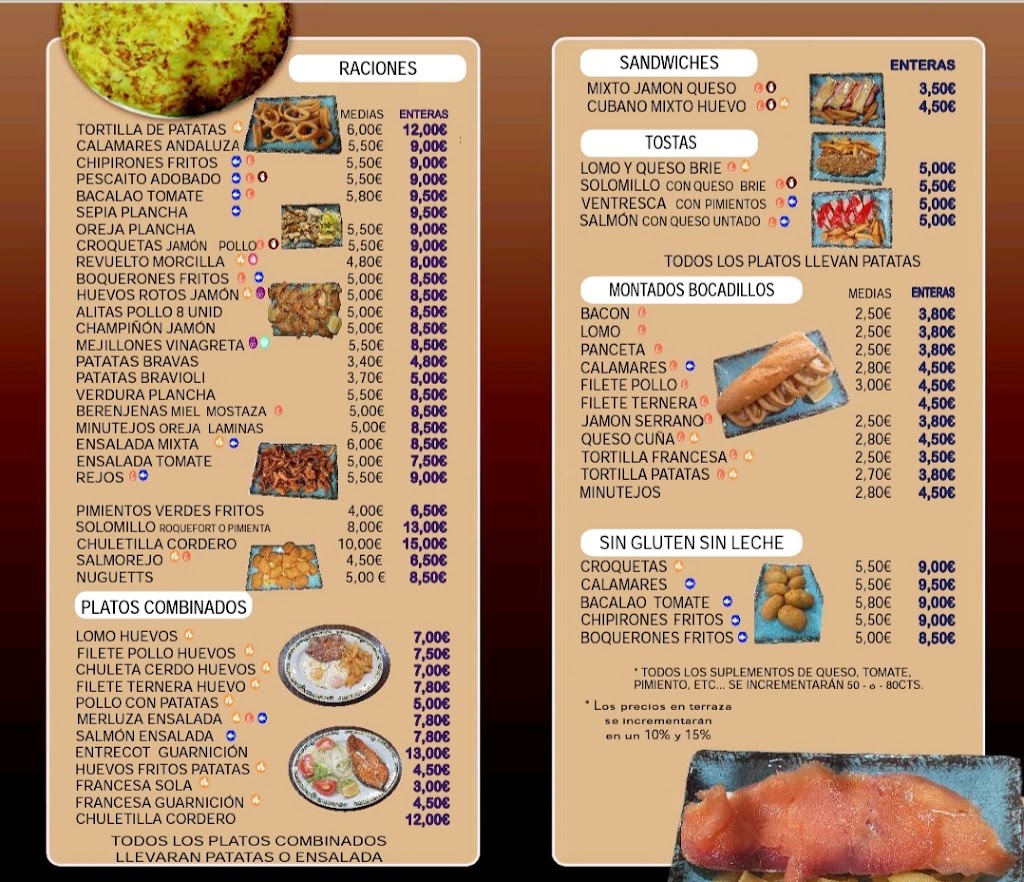 Taberna La Leyenda — Carta