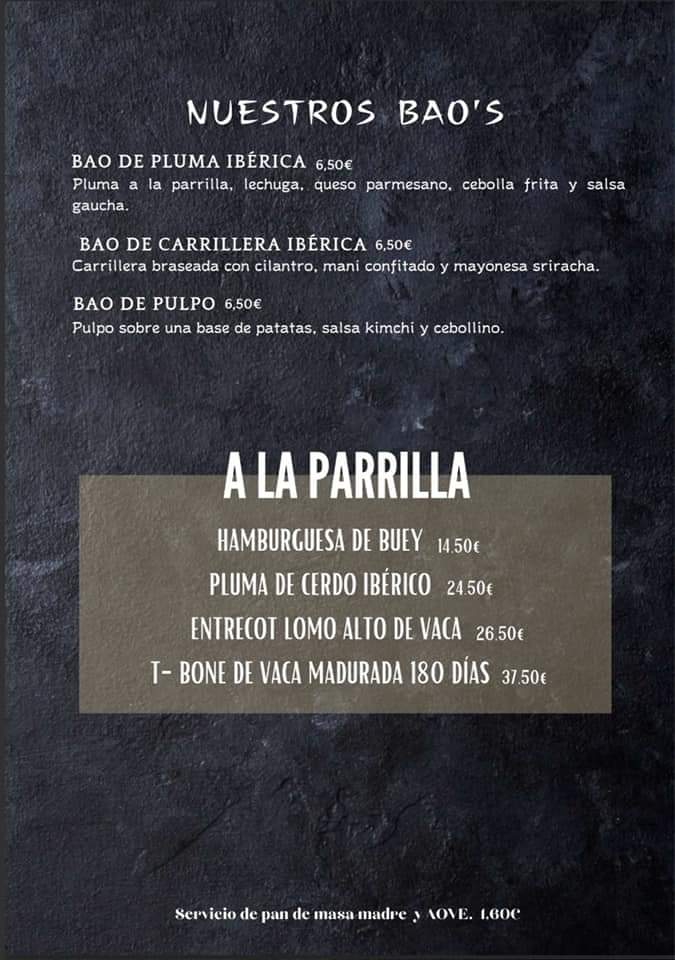 DE CUADROS RESTAURANT — Carta