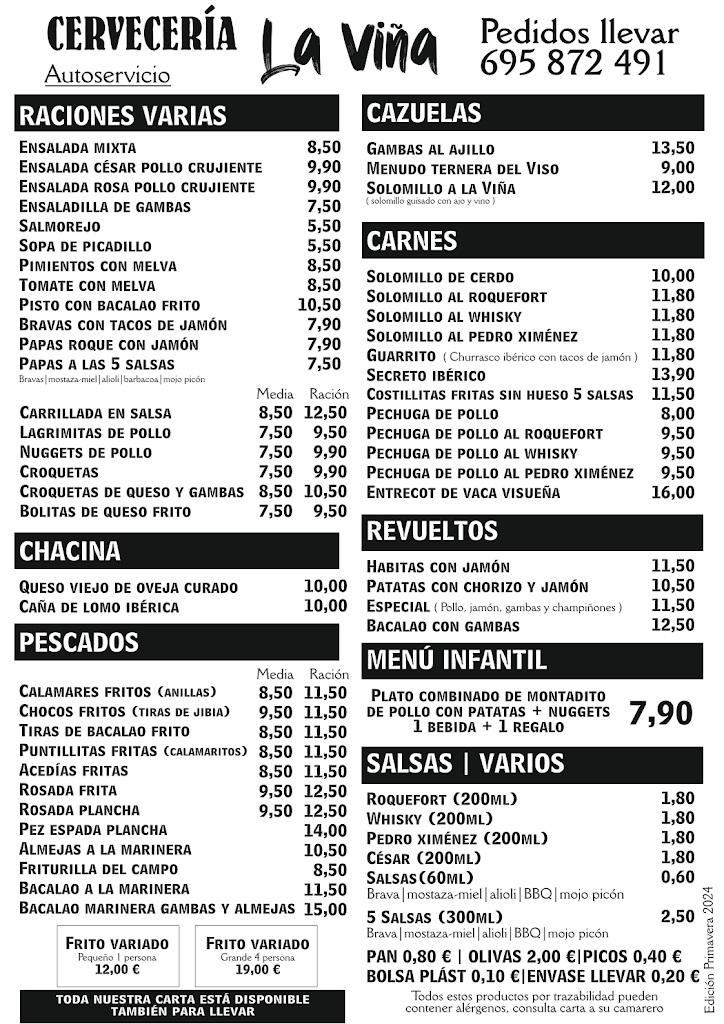 Cerveceria - La Vina — Carta