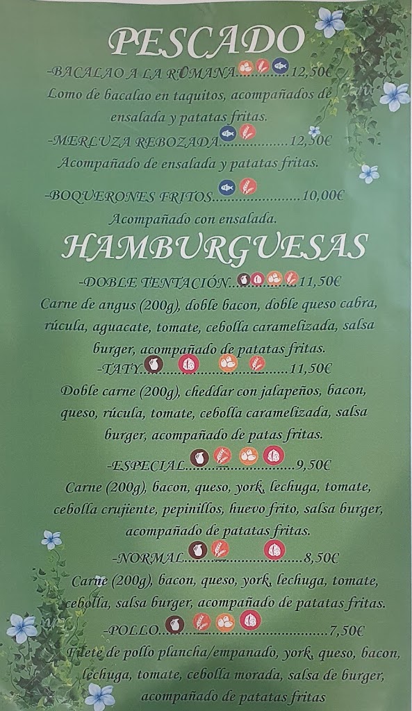 Cafeteria Taty — Carta
