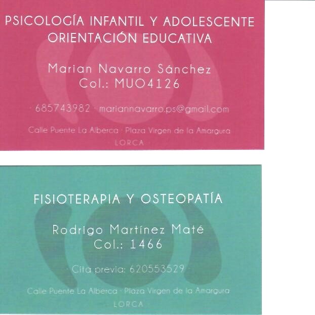 Clinica la Alberca. Rodrigo Martinez y Marian Navarro. Fisio y psicologia infantil y adolescente.