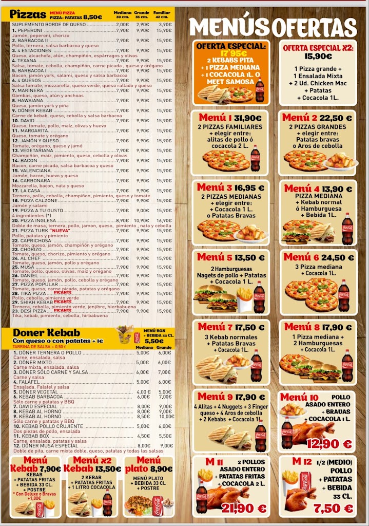 David kebab Paiporta calle cardenal benlloch 34 Paiporta — Carta