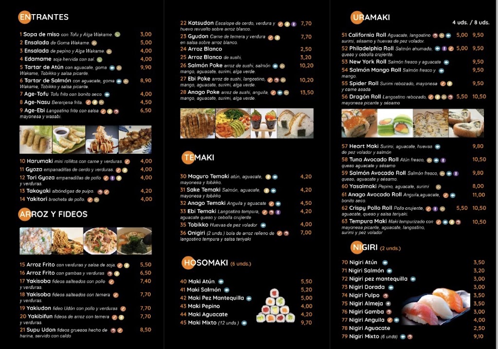 Restaurante Japones Kikoya — Carta